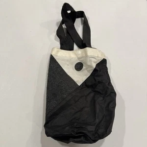Lululemon Borsa Porta Pranzo Piccola Riutilizzabile Shopping Tote - Bianco e Nero - Molto Indossata - Foto 1 di 4