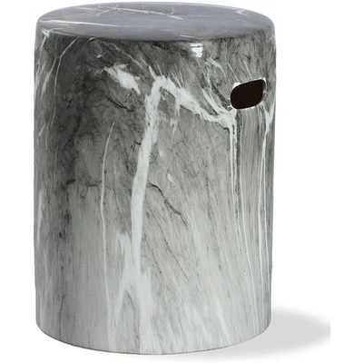 Uttermost 22896 Marvel 17 inch Black and White Marbled Garden Stool - Image 1 of 4