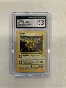 Pokemon SHADOWLESS Base Set Holo Raro Zapdos 16/102 CGC 3.5 ♨️♨️3 - Imagen 1 de 4