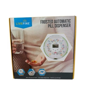 LIVEFINE Frosted Automatic Pill Dispenser 28 Day Locking Digital Display Medical - Picture 1 of 5