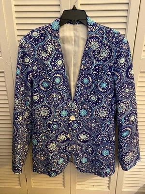 Blazer vintage TRINA TURK HOMBRE (antes Mr Turk), talla 44, azul y blanco Foto 1 de 4