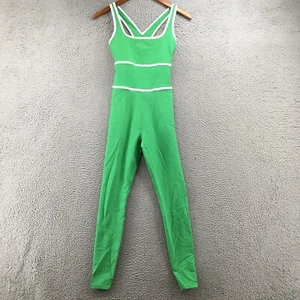 Diane Von Furstenberg Full Body Jumpsuit Womens XS Green Racer Back Stretch - Picture 1 of 19