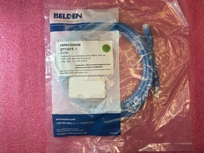 Lot 15unit BELDEN C6P9106004M 24AWG Cat6 UTP Patch Cord 4M 13FT Ethernet Cable - Image 1 of 2