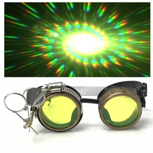 Diffraction Kaleidoscope rave glasses Steampunk goggles cosplay burning man - Picture 1 of 9