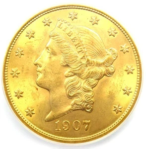 1907 Liberty Gold Double Eagle $20 Coin - ICG MS65 (Gem BU UNC) - $15,600 Value - Picture 1 of 5