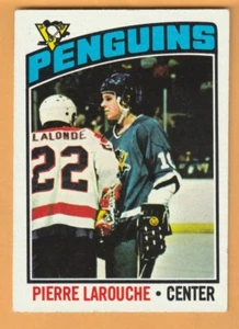 Pierre Larouche Pittsburgh Penguins 1976-77 Topps #199 pliegue - Imagen 1 de 2