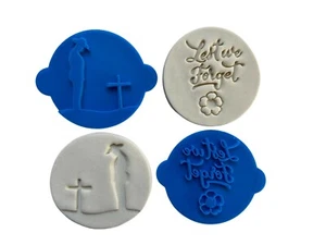 Anzac Day Remembrance Day Cookie Stamps Lest we forgot poppy Soldier Embosser - Picture 1 of 7