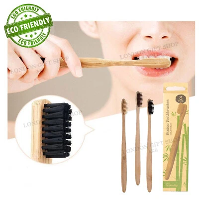 COLGATE 3 Pack Extra Clean Toothbrush Medium Bristles Soft Grip bamboo eco-friendly