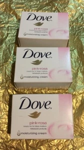 ❤️Dove Pink Rosa Beauty Bath Bar, With Moisturizing Cream 113gr Lot Of 3 Bars - Picture 1 of 1