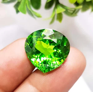 Hermosa piedra preciosa suelta de color verde peridoto corazón de 33,60 quilates de color verde de alta calidad - Imagen 1 de 6