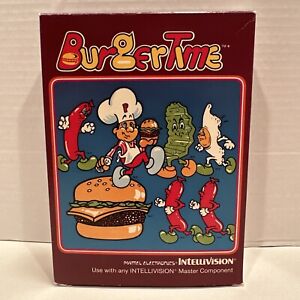 BurgerTime Intellivision Complete In Box Sealed Manual & Overlays 1982 CIB