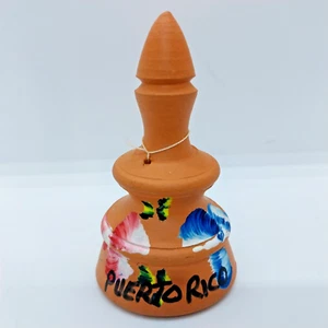 Vintage Terracotta Puerto Rico Butterflies Souvenir Dinner Bell 3" Japan - Picture 1 of 6