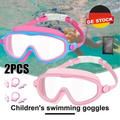 2* Kinder Antibeschlag Schwimmbrille HD Wasserdichte Schwimmbrille Taucherbrille - Bild 1 von 4