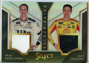 Panini Select Racing NASCAR 2017 pares duales Brad Keselowski/Joey Logano - Imagen 1 de 2