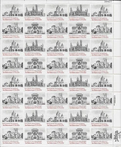 US Scott 1838-41, American Architecture, 1980 Full mint sheet of 40, NH - Picture 1 of 2