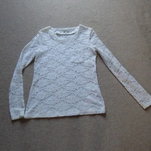 REISS LONG SLEEVED COTTON BLEND WHITE/IVORY LACE TOP – SIZE S – EX. CON - Picture 1 of 2