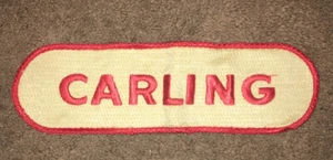 CARLING BEER VINTAGE 9” Long Embroidered PATCH BREWERY ADVERTISING - Picture 1 of 2