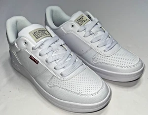 Levi’s Sneaker Women’s Lace Up White Vegan Synthetic Leather Drive Lo Size 10 - Picture 1 of 6