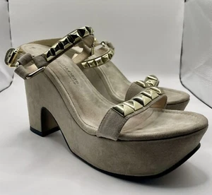 Damenschuhe Sandalen Größe 6 Blockabsatz Nietenriemen beige Kennel & Schmenger - Bild 1 von 19