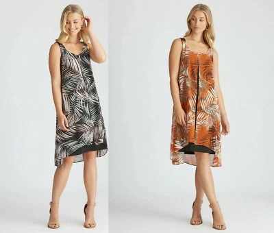 Rockmans Midi Party Dress Size 22 Evening Layered Chiffon Sleeveless Beaded NEW - image 1 of 4