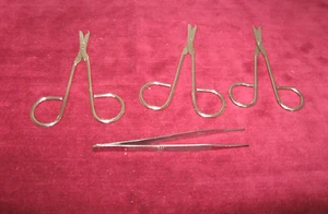 Cuticle Scissors & Tweezers 4 pcs Assorted Cuticle Scissors & Tweezers - Picture 1 of 5