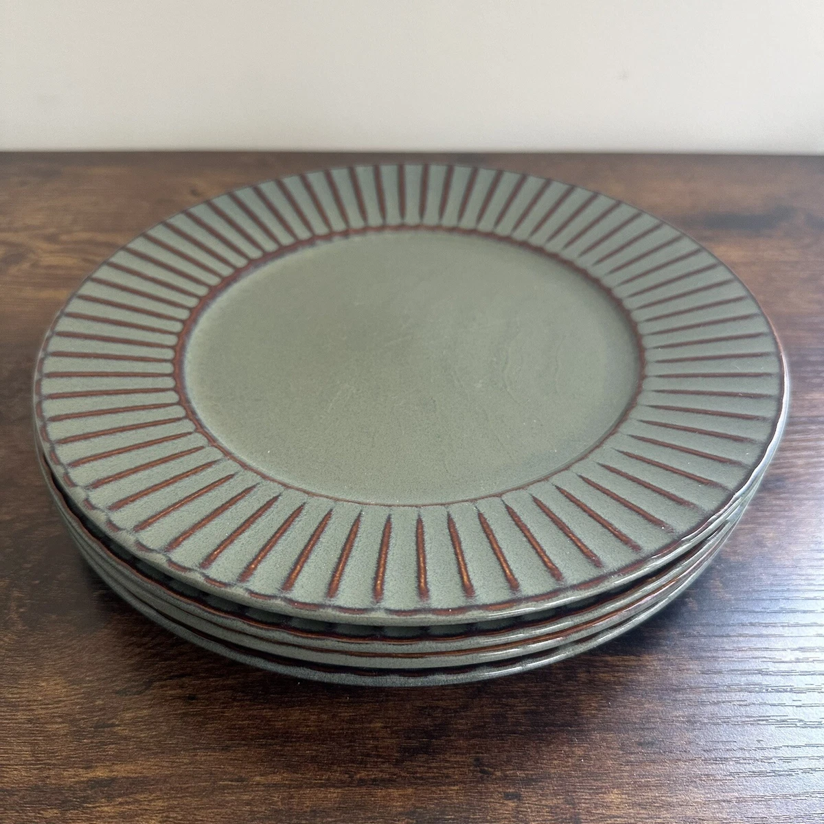 Set Di Piatti In Gres Porcellanato VIDI Verde Salvia – 6 Pezzi Asimmetrici, Diametro 26,5 Cm, Per Forno E Microonde, Design Moderno - 3