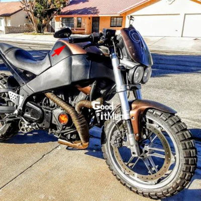 Espejos retrovisores redondos de extremo de manillar de 7/8" negros para moto Buell XB9S Short Rider Foto 1 de 4