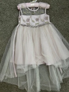 WORN ONCE GORGEOUS GIRLS PRINCESS DRESS, SZ. 2, W/TRAIN - Picture 1 of 6