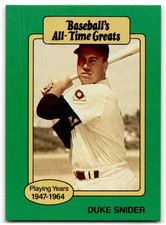 1987 HYGRADE ALL-TIME GREATS DUKE SNIDER LOS ANGELES DODGERS #NNO