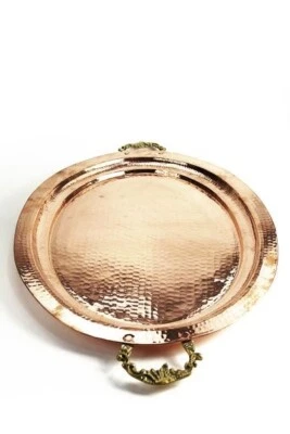 CopperGarden Serviertablett 40 x 52 cm | Edles Kupfertablett mit Messinggriffen - Bild 1 von 4