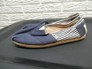 Toms Striped Canvas Slip On Shoes 150911 Size 7.5 - Picture 1 of 8