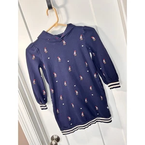 Gap Disney Girls Minnie Mouse Hoodie Dress Has Pockets Preppy Blue Size Medium - Picture 1 of 10
