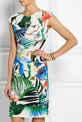 Roberto Cavalli tropical bird floral print bodycon dress sz. 42IT/10UK - Image 1 of 4
