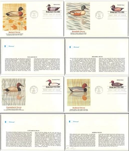 US #2138-41 Set of 4 Duck Decoy FDC's, 1985 - Picture 1 of 1