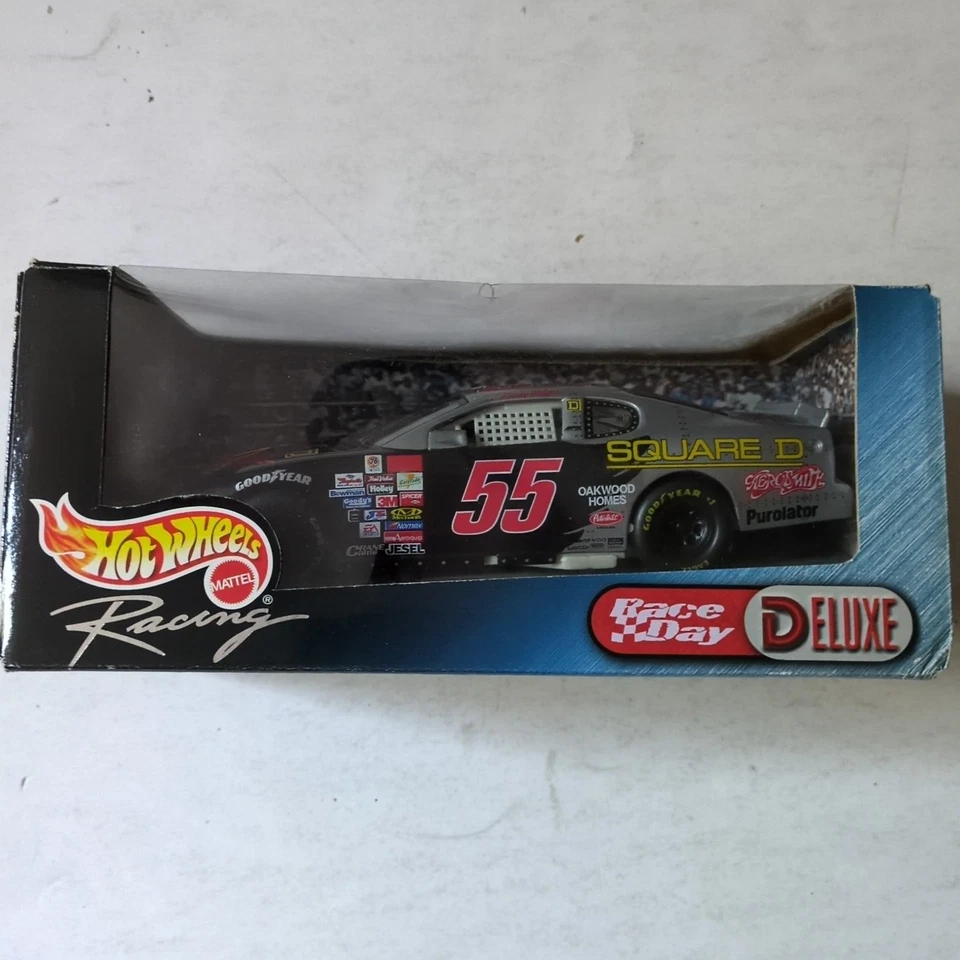 Autographed Hot Wheels #55 KENNY WALLACE Aerosmith Square D NASCAR Deluxe 1/24 - Image 1 of 4