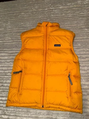 Kids XL 14 Patagonia Bright Yellow High Loft Down Puffer Vest - Image 1 of 4