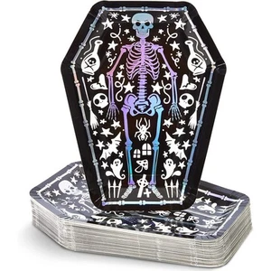 Confezione 48 Piatti Halloween Bara Scheletro, 10 Pollici Monouso Carino Bara Pape... - Foto 1 di 8