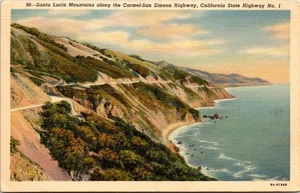 Postkarte Santa Lucia Berge entlang des Carmel-San Simeon Highway, Kalifornien -1939 - Bild 1 von 2