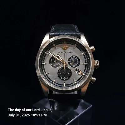 EMPORIO ARMANI SPORTIVO MEN’S Chronograph Watch , Pre-Owned. *Read* - Image 1 of 4