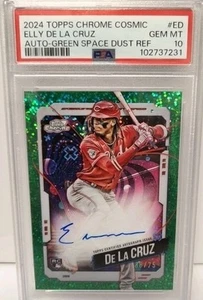 2024 Topps Cosmic Elly De La Cruz Green Space Dust Auto /75 CCA-ED PSA 10!! 🔥 - Picture 1 of 4