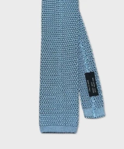 Petronius 1926 cravatta a maglia larga in cotone, cucita a mano, azzurro KCM3.A - Picture 1 of 2