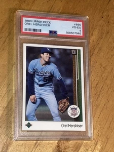 1989 Upper Deck #665 - Orel Hershiser Los Angeles Dodgers PSA 4, Pop 1 - Rainbow - Imagen 1 de 5