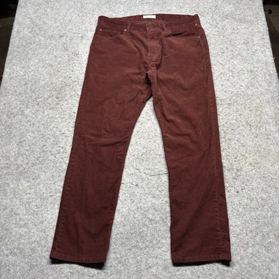 Gap 1969 Slim Fit Corduroy Pants Men’s 38x32 Red Casual Flat Front - Image 1 of 4