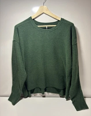 Suéter Free People Acogedor Ambiente Verde De Gran Tamaño Minimalista Clásico Edgy Talla Med Foto 1 de 4