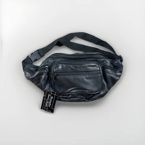 Riñonera de viaje de cuero genuino 6 cremalleras bolsa de cinturón unisex - Imagen 1 de 10