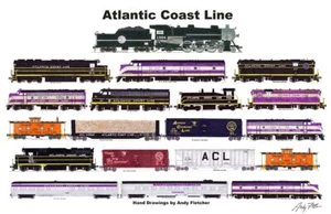 Atlantic Coast Line 11"x17" horizontales Poster von Andy Fletcher signiert - Bild 1 von 1
