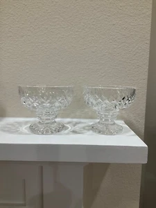 TWO (2) WATERFORD CRYSTAL LISMORE FOOTED DESSERT GRAPEFRUIT - Picture 1 of 3