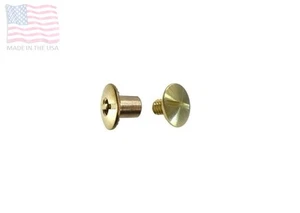 1/4" 6,3 mm Chicago Schrauben & Pfosten mit Loch & Schlitz, Messing, Gewehr, Schlinge, USA 5 Sets - Bild 1 von 1