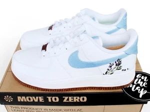Nike Air Force 1 Low W SE White Indigo Blue UK 4 5 7 8 9 10 11 US CZ0269-100 New - Picture 1 of 12