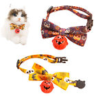 2pcs Pendant Cat Collar Comfortable Pumpkin Bell Adjustable Buckle With Bow Tie